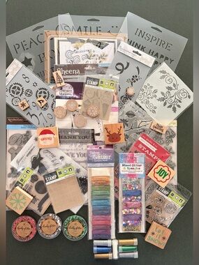 Variety Craft Supplies - Stamps, Glitter and Stencils